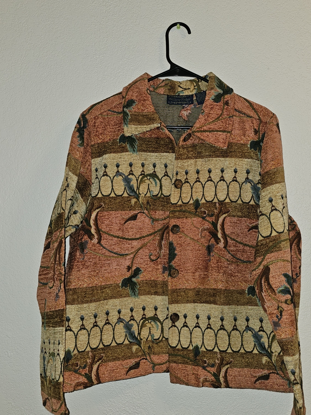 vintage Willow Ridge floral tapestry jacket